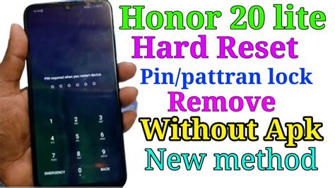 Honor 20 Lite Hard Reset Pin Pattern Unlock New Method 2023 YouTube