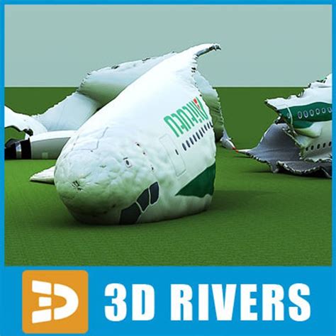 3d model of crashed airbus-a380 plane