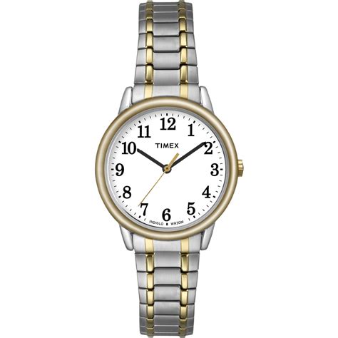 Timex Womens Easy Reader Two Tonewhite 30mm Casual Watch Tapered Expansion Band