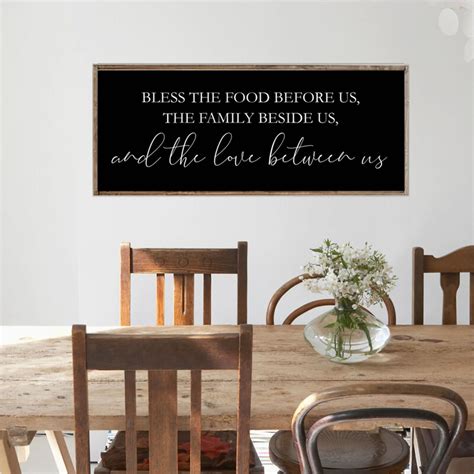 Bless The Food Before Us Wall Decor Dining Room Sign Kitchen Decor