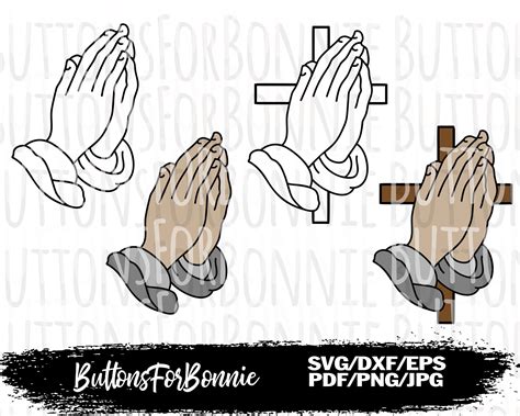 Hands Svg Praying Hands Religious Svg Christian Cross Svg Prayer