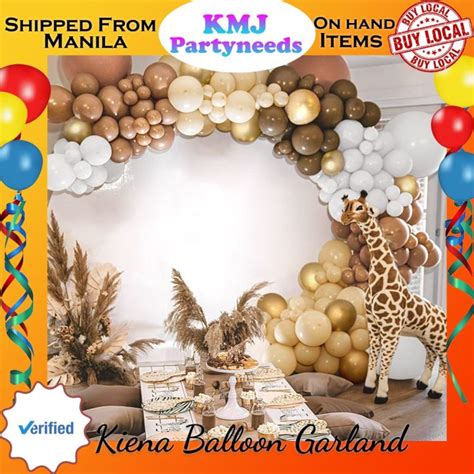 Kiena Balloon Sweet Baby Co Brown Balloon Garland Kit With Neutral Color Matte White Nude