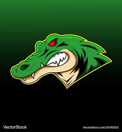 Alligator sport mascot logo design Royalty Free Vector Image