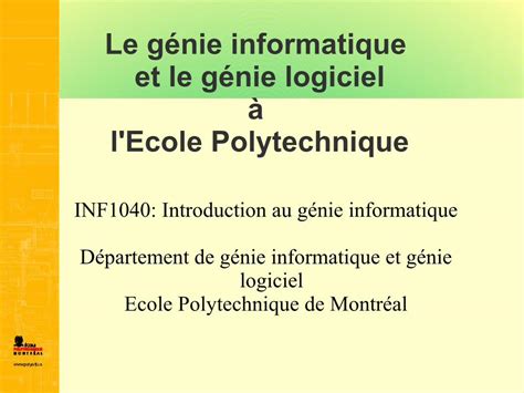 Pdf Le G Nie Informatique Et Le G Nie Logiciel L Ecole Le