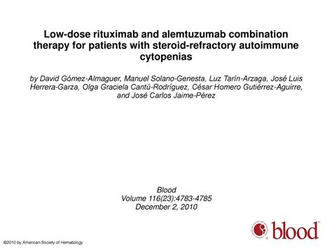 Low Dose Rituximab And Alemtuzumab Combination Therapy For Patients