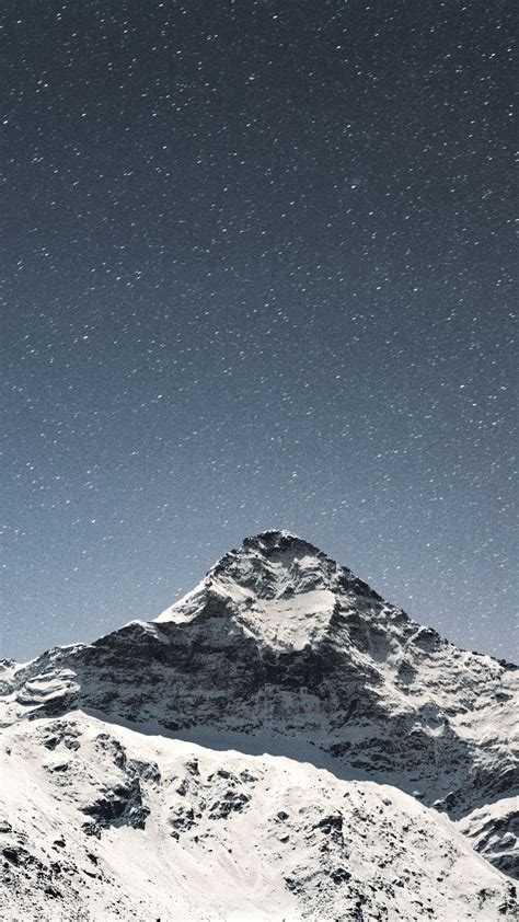 Download wallpaper Sky, Stars, Winter, Mountain, Night, Snow, Marek ...