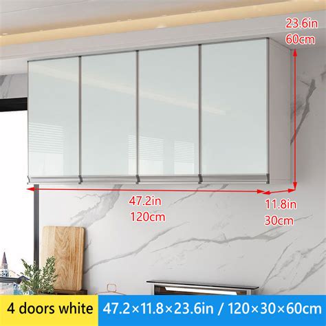 Aluminum Kitchen Cabinet Wall Mounted Anti Termite Glass Door Pantry