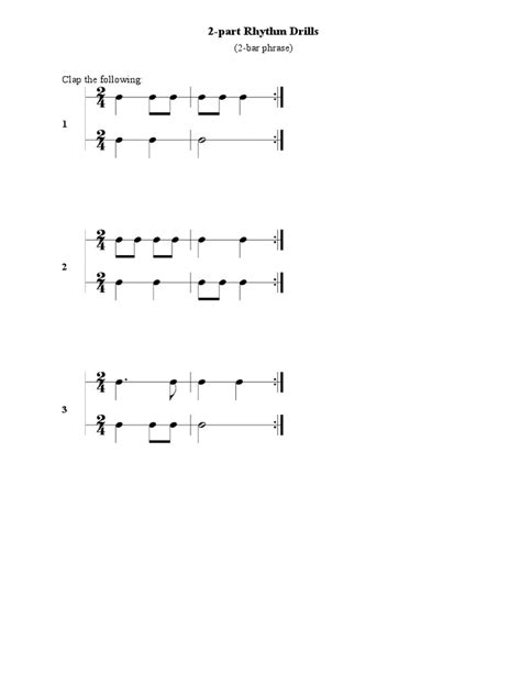 Rhythm Drills (Two-Part) 2-Bar | PDF