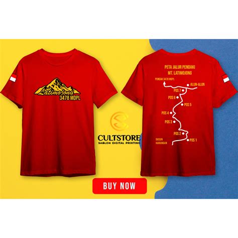 Jual Kaos Pendaki Gunung Mt Latimojo Pendaki Indonesia Peta Jalur