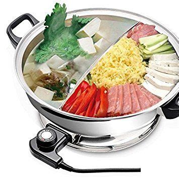 YONGXIN Electric Hot Pot JH 160B 30cm With Divider 304 Stainless Steel