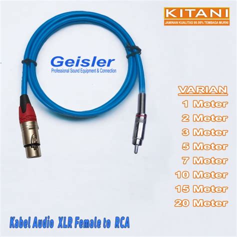 Jual Juan Kabel Mic Kabel In Out Mixer Xlr Female To Rca Geisler