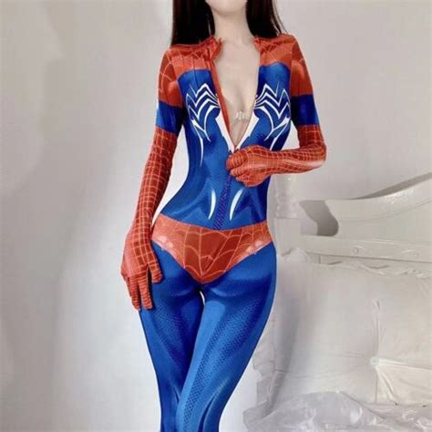 Spiderman Cosplay Jumpsuit Costume Women Zentai Bodysuit Suit Comicon