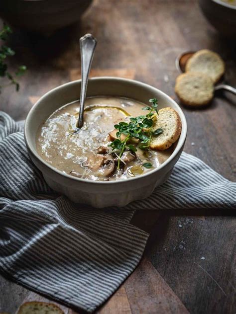 Creamy Vegan Mushroom Soup My Goodness Kitchen