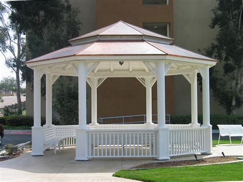 Octagon Gazebo With Copper Two Tiered Pagoda Roof Sunburst Corbels C