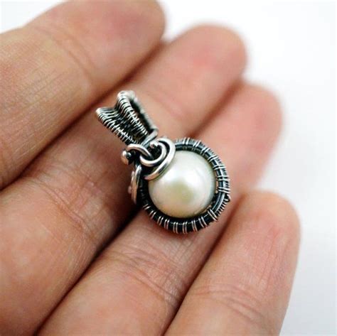 Silver Wire Wrapped Freshwater Pearl Pendant Wire Wrapping Silver Wire Pearl Pendant