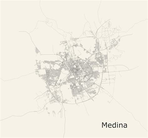 Premium Vector Detailed Vector Road Map Of Al Madinah Al Munawwarah