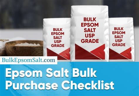 Epsom Salt Bulk Purchase Checklist - Bulk Epsom Salt