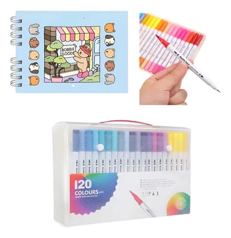Bobbie Goods Com Marcadores - Kit 120 Marcadores Coloridos + Livro Bobbie Goods Capa Dura | Frete grátis