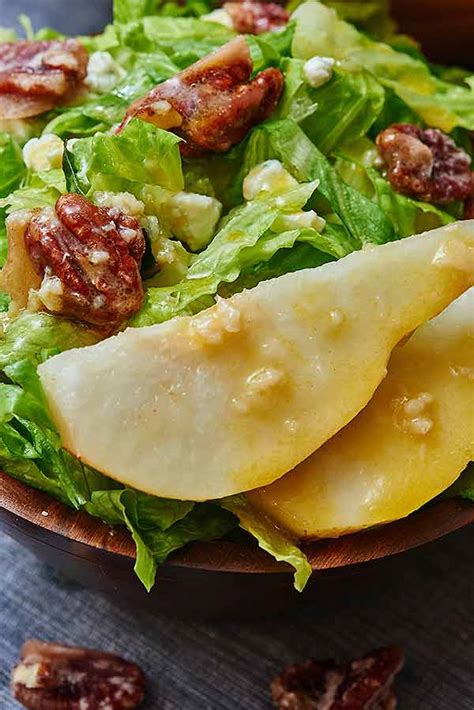 Pear Blue Cheese Candied Pecan Salad