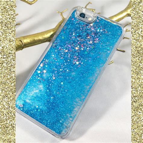 Blue liquid Glitter iPhone Case With Stars – Sharbathi