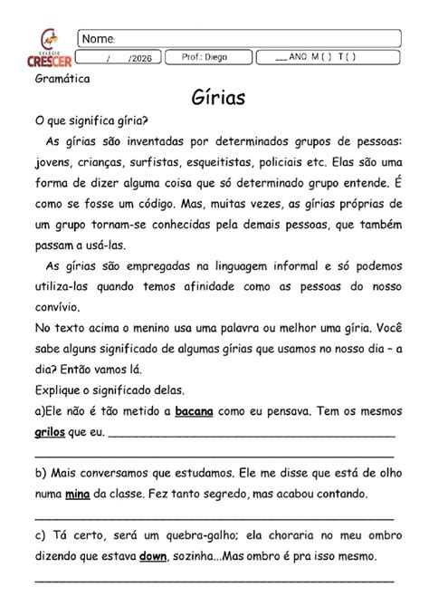 Gírias Da Bahia E Seus Significados - Gírias e Seus Significados: Entendendo a Linguagem Informal - Studocu