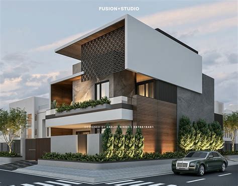 329-B BRS Nagar - 250 sq. yards on Behance | Modern house facades ...