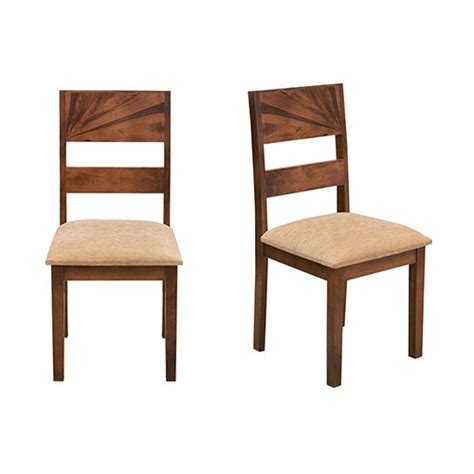 Karma Inc Brown Finish Mango Wood Dining Chair With Upholstery At Rs