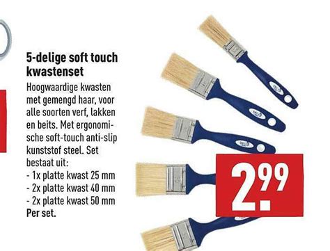 5 Delige Soft Touch Kwastenset Aanbieding Bij ALDI