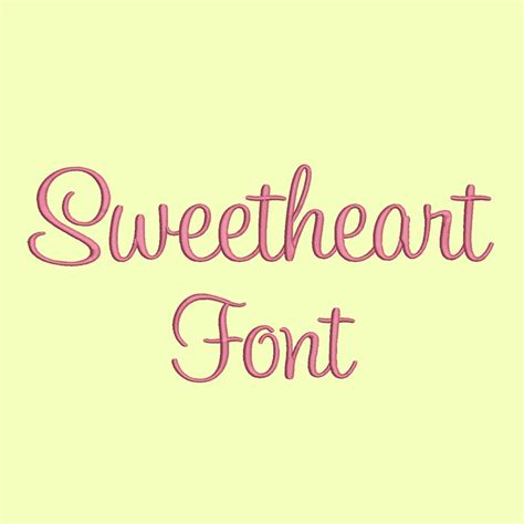 Size Sweetheart Embroidery Font Bx Fonts Machine Embroidery