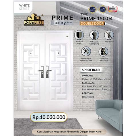 Jual Fortress Pintu Baja Premium Type Prime Luxury Luar Tangerang