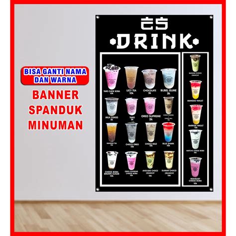 Jual Cetak Spanduk Banner Backdrop Minuman 120x80cm Shopee Indonesia