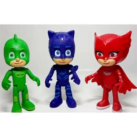 Bonecos Pjmasks Corujita Menino Gato Lagartixo Kit Bonecos Em