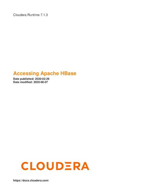 Pdf Accessing Apache Hbase A Command Interpreter For