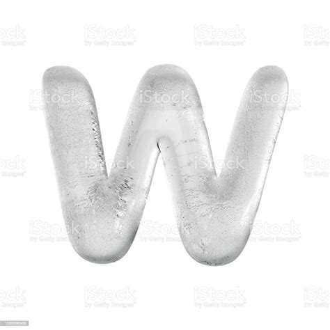 White Ice Alphabet Letter Isolated On White Background 3d Illustration