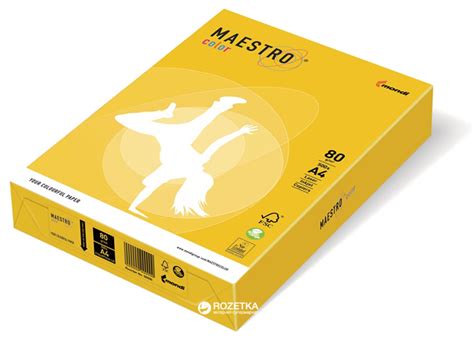 Бумага офисная цветная Maestro Color А4 80 г/м2 IG50 500 листов Светло ...