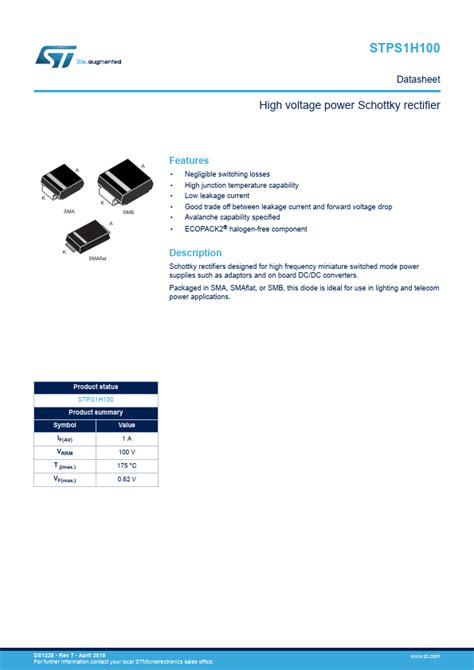 Stps H Datasheet Pdf St Microelectronics