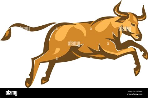 texas longhorn bull jumping side retro Stock Vector Image & Art - Alamy