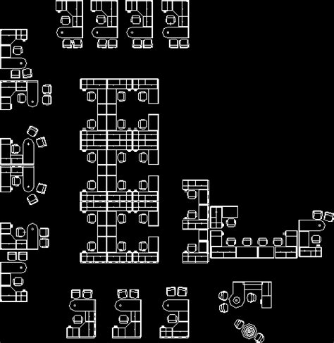 Autocad Office Furniture Blocks Plan View Dwg Cadbull Digimondes