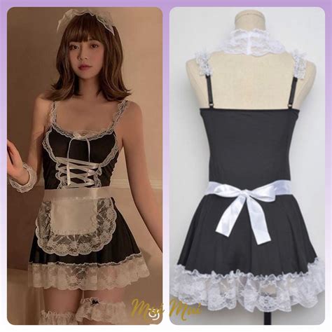 Mui Mui Ready Stockwoman Lingerie Maid Uniform Cosplay Set Nightdress Black Shopee Malaysia