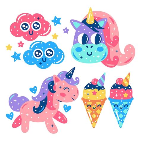 Colecci N De Pegatinas Kawaii Vector Gratis