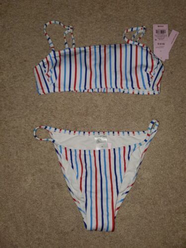 Wild Fable Women S High Leg Low Rise Cheeky Bikini Bottom Striped Size XS 0 2 EBay
