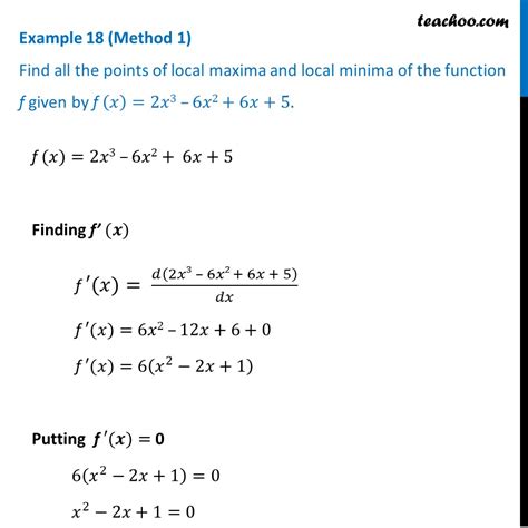 Example Find All Points Of Local Maxima Minima Cbse