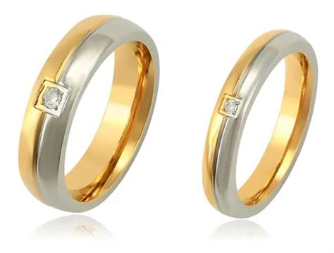 Anillo Matrimonio Oro 18k Lam Bicolor Diamante Ruso Calidad Meses Sin