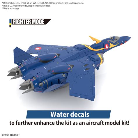 MACROSS HG 1 100 YF 21 Water Decals Model Kit ShopForGeek