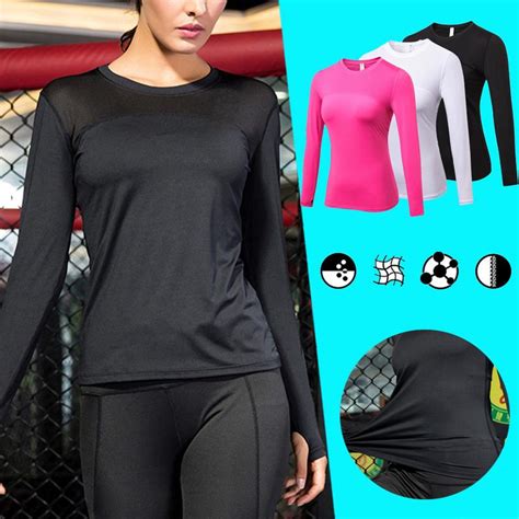 Buy Elastic Gym Yoga Shirts Long Sleeve Top Women Slim Mesh Running