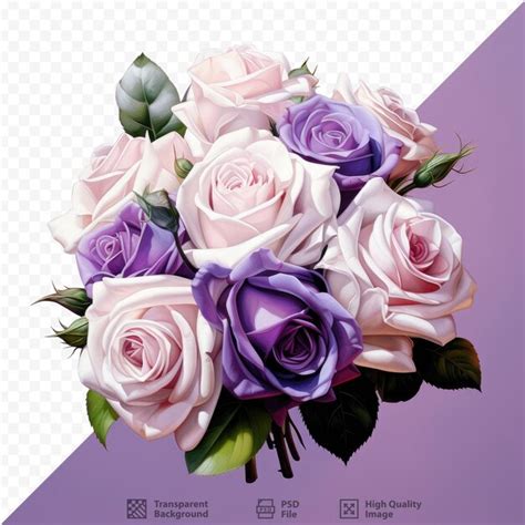 Premium PSD | A bouquet of roses with a purple background.