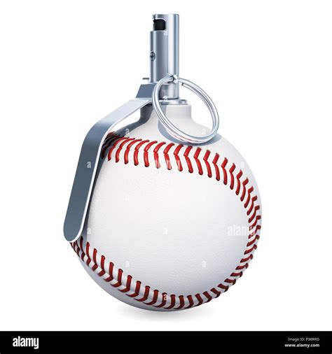 Baseball Ball Hand Grenade 3d Rendering Isolated On White Background