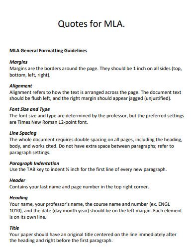 21 Mla Format Quote Examples In Pdf Examples