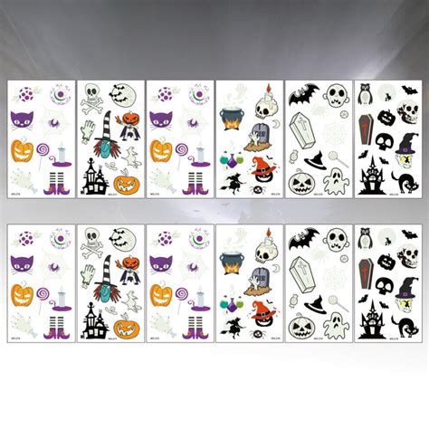 12 Pcs Autocollants Pour Adultes Halloween Etiquette Autocollante EBay