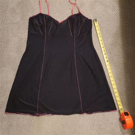 Intimates Sleepwear Ambrielle New Black With Hot Pink Trim Nighty Size Xl Closet Closing